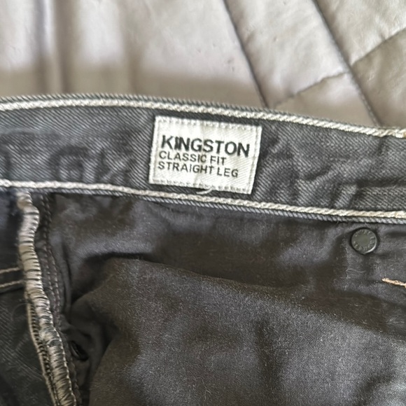 Express Black Kingston Straight Leg Jeans with Modern Distressing 36X34 - Picture 9 of 9